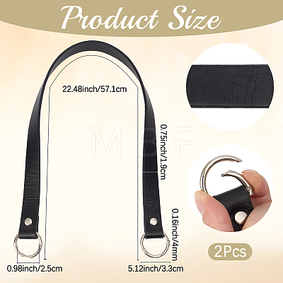 2Pcs PU Leather Purse Strap Extenders DIY-CL0001-89A-1