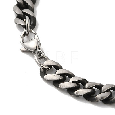 201 Stainless Steel Cuban Link Chain Necklace NJEW-Z024-04AS-1