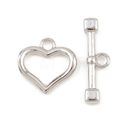 Heart Brass Toggle Clasps KK-G548-43P-02-1