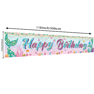 Polyester Hanging Banners Children Birthday AJEW-WH0190-025-1