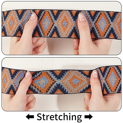 2.5Yards Rhombus Vintage Jacquard Polyester Ribbon OCOR-CY0004-48C-1