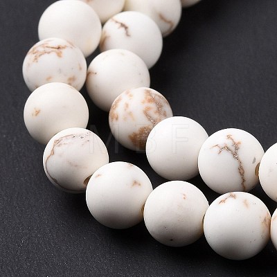 Natural Magnesite Round Bead Strands G-L358-6mm-02-1