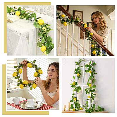 Plastic & Cloth Artificial Lemon Vine DIY-WH0504-970-1