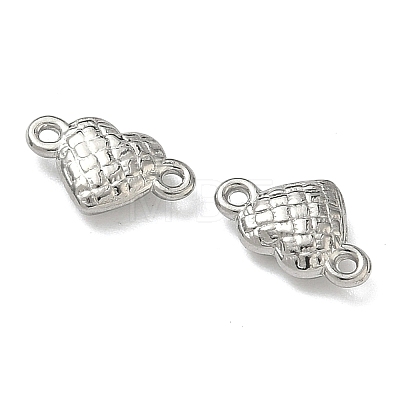 304 Stainless Steel Tartan Heart Links Connector Charms STAS-D211-14B-P-1