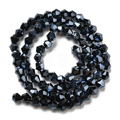 Opaque Solid Color Electroplate Glass Beads Strands EGLA-A039-P4mm-A17-1