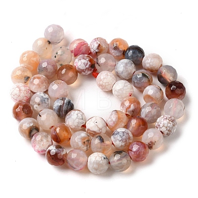 Dyed & Heated Natural Fire Crackle Agate Beads Strands G-P539-B01-25-1