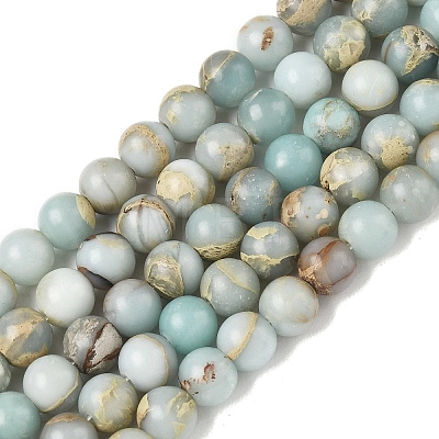Natural Shoushan Stone Beads Strands G-B155-A01-6mm-1