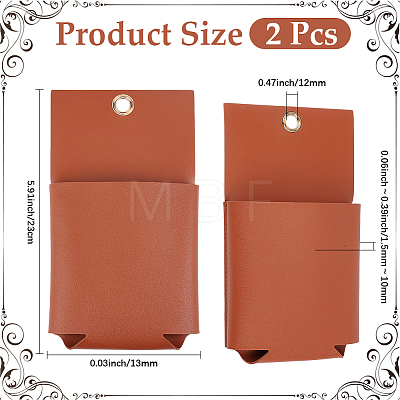 2Pcs PU Leather Hanging Storage Bag AJEW-CL0005-77-1