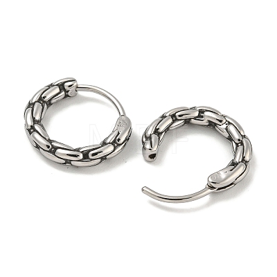 316 Surgical Stainless Steel Hoop Earrings EJEW-D096-19I-AS-1