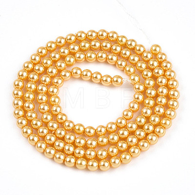 Baking Painted Pearlized Glass Pearl Bead Strands HY-N002-3mm-A08-1