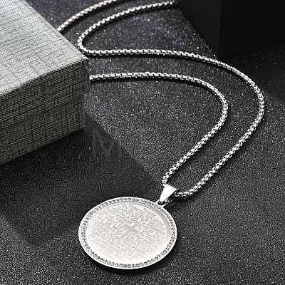 304 Stainless Steel Rhinestone Pendant Necklaces for Women NJEW-U021-08P-1