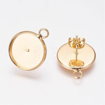 Brass Stud Earring Settings KK-G301-01G-1