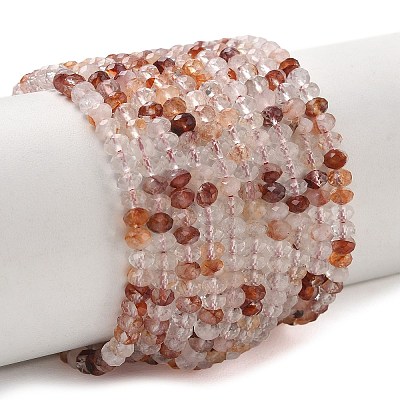 Natural Hematoid Quartz/Ferruginous Quartz Beads Strands G-Z161-C01-4x3mm-1