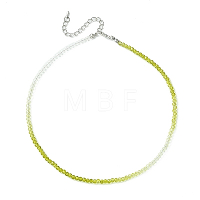 Faceted Rondelle Glass Beaded Necklace for Women NJEW-M208-01B-1