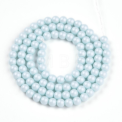 Baking Painted Pearlized Glass Pearl Bead Strands HY-N002-4mm-B01-1