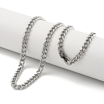 Non-Tarnish 201 Stainless Steel Cuban Link Chain Necklaces for Women and Men NJEW-F322-14P-02-1