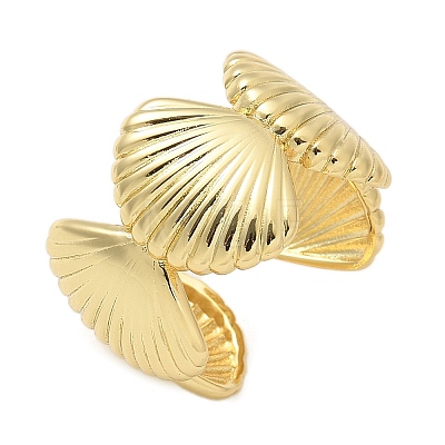 Brass Cuff Finger Rings for Women RJEW-U033-02G-1