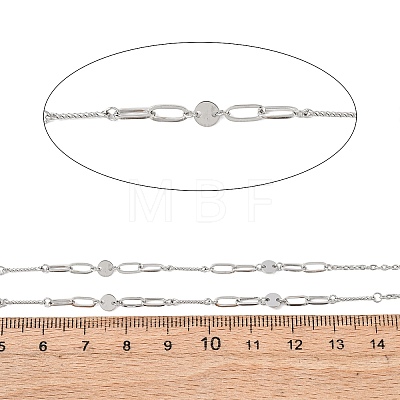 304 Stainless Steel Oval with Flat Round Link Chains CHS-H117-08P-1