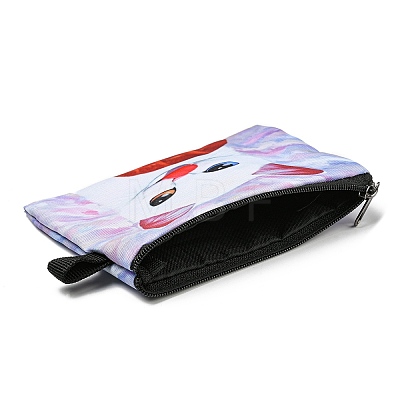 Cute Cat Polyester Zipper Wallets ANIM-PW0002-28O-1