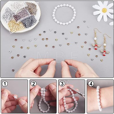 600Pcs 6 Colors Brass Spacer Beads KK-CA0003-58-1