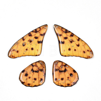 2 Pair 2 Sizes Epoxy Resin Butterfly Wing Pendants EJEW-TAC0021-03E-01-1