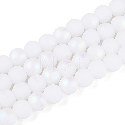 Frosted Opaque Glass Beads Strands LS-GLAA-T032-P6mm-MBB02-1