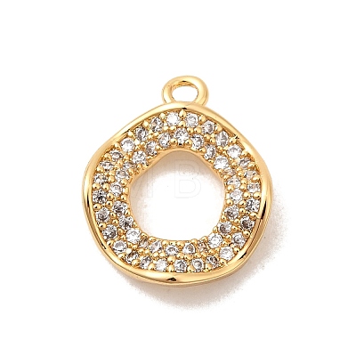 Brass Micro Pave Cubic Zirconia Pendants KK-P340-60G-1