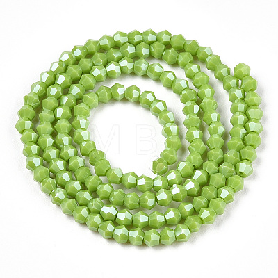 Opaque Solid Color Electroplate Glass Beads Strands EGLA-A039-P2mm-A21-1