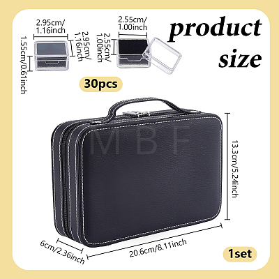 Wood Covered with PU Leather Loose Diamond Presentation Boxes ODIS-WH0108-073B-1