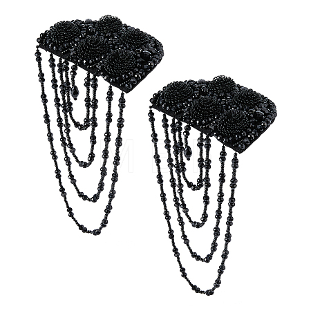 2Pcs Felt & Glass Brooches JEWB-FH0001-70B-1