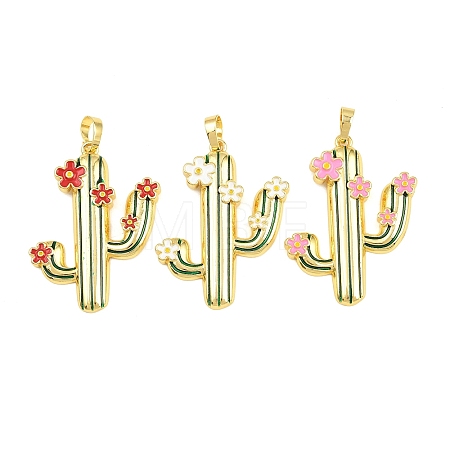 Brass Enamel Pendants KK-A303-18G-1