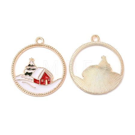 Christmas Zinc Alloy Enamel Pendants ENAM-Q500-01G-01-1