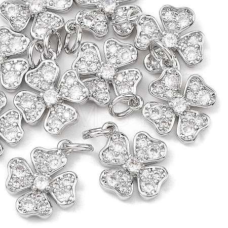 SHEGRACE Brass Micro Pave Clear Cubic Zirconia Pendants XGRQ2C060-407P-1