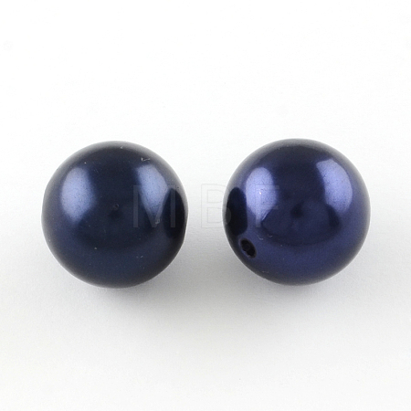 Round ABS Plastic Imitation Pearl Beads OACR-R053-24-1