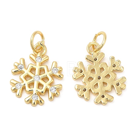 Christmas Rack Plating Brass Pendants KK-D037-01G-1