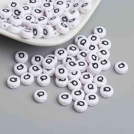 Acrylic Horizontal Hole Letter Beads X-PL37C9070-Q-1
