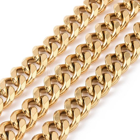 304 Stainless Steel Cuban Link Chains CHS-P007-04G-1