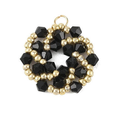 Imitate Austrian Crystal Bicone Glass Beaded Pendants PALLOY-MZ01394-02-1