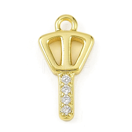 Brass Micro Pave Clear Cubic Zirconia Pendants KK-L238-22G-1