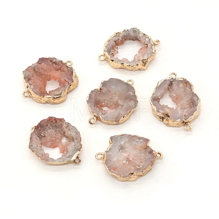 Natural Botswana Druzy Geode Agate Links G-WH0009-01-1