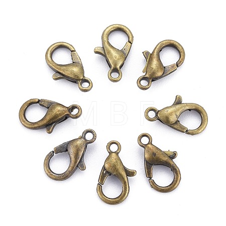 Antique Bronze Tone Zinc Alloy Lobster Claw Clasps X-E103-NFAB-1