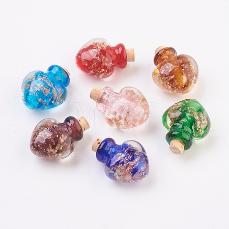 Handmade Luminous Lampwork  Perfume Bottle Pendants LAMP-P044-K-1