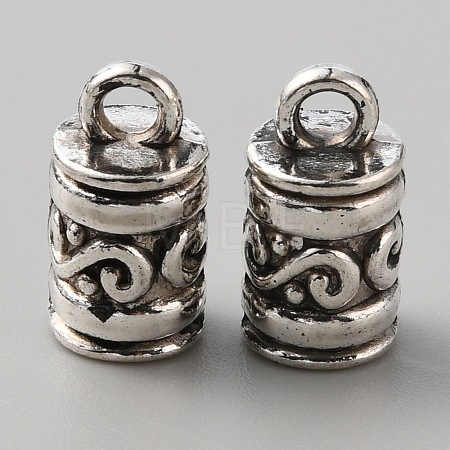 Tibetan Style Alloy End Caps FIND-CJC0018-39A-AS-1