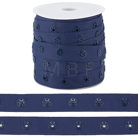 10 Yards Polyester Sewing Snap Button Tape DIY-OC0012-96B-1