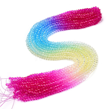 Transparent Glass Beads Strands X-GLAA-E036-07O-1