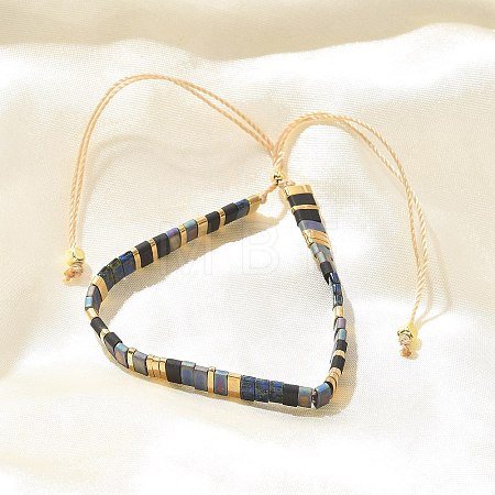 Vintage Ethnic Style Adjustable Glass Tila Beaded Handmade Slider Bracelets for Women ZN9527-2-1