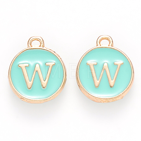 Golden Plated Alloy Enamel Charms X-ENAM-S118-05W-1