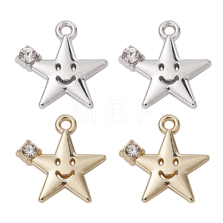 4Pcs 2 Colors Rack Plating Alloy Rhinestone Pendants FIND-YW0003-59-1