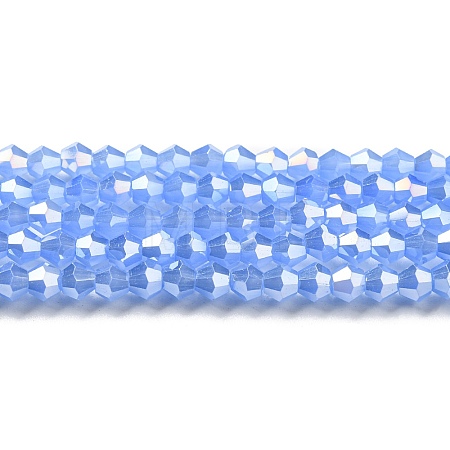Imitation Jade Electroplate Glass Beads Strands GLAA-F029-J4mm-A04-1