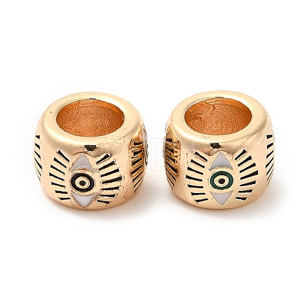 Brass Enamel European Beads KK-K333-30G-1